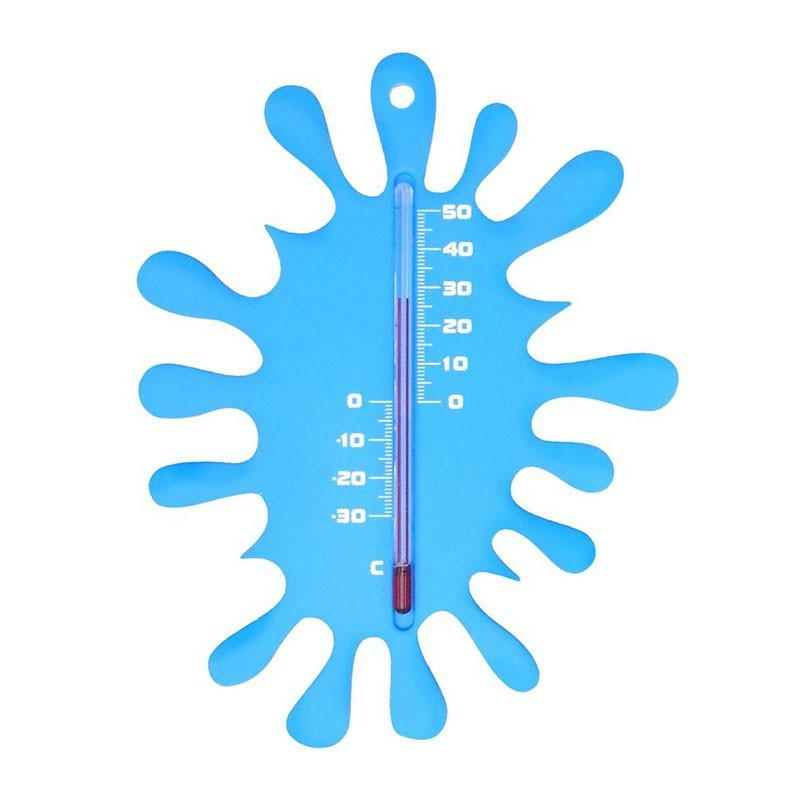 Nature - Outdoor plastic wall thermometer - Splash blue - H 15 X 11,5 X 0.3 cm