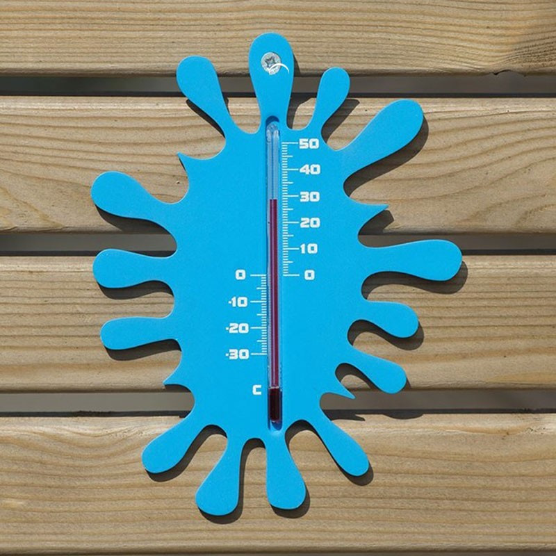 Nature - Outdoor plastic wall thermometer - Splash blue - H 15 X 11,5 X 0.3 cm
