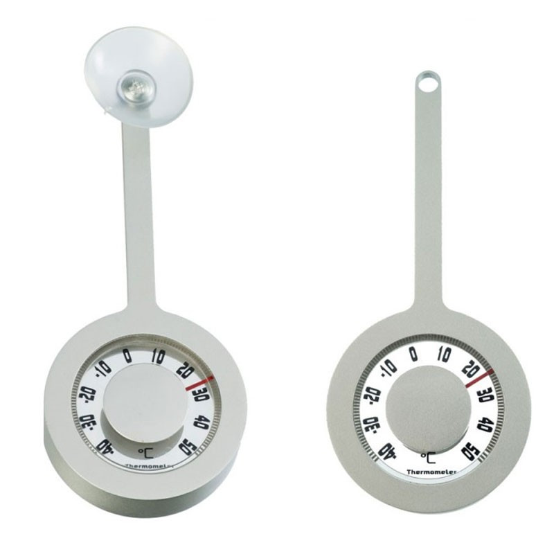 Nature - Aluminum outdoor thermometer - Lolly suction cup - H 16,2 X 7.2 of diameter