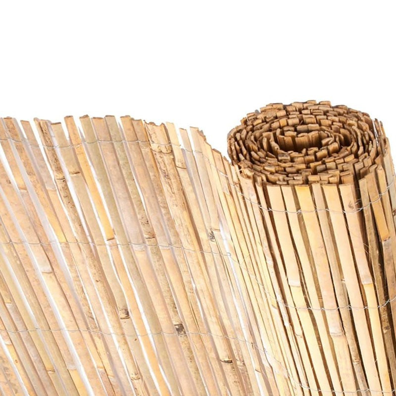 Natur - Palisadenzaun aus natürlichem Bambus, gespalten - 1x5 m