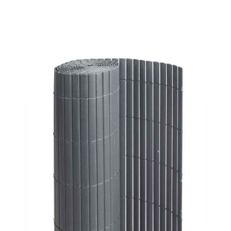 Nature - Dubbelzijdige PVC omheining 19kg/m² - Grijs - 1,5 x 3m
