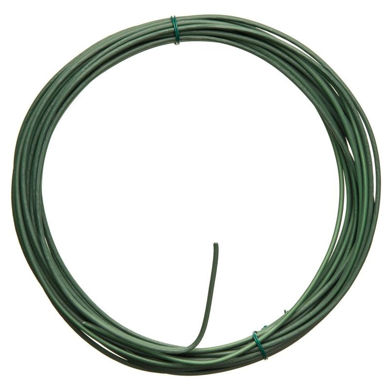 Nature - Câble fil de fer galvanisé plastifié vert - ?3 mm x 10 m