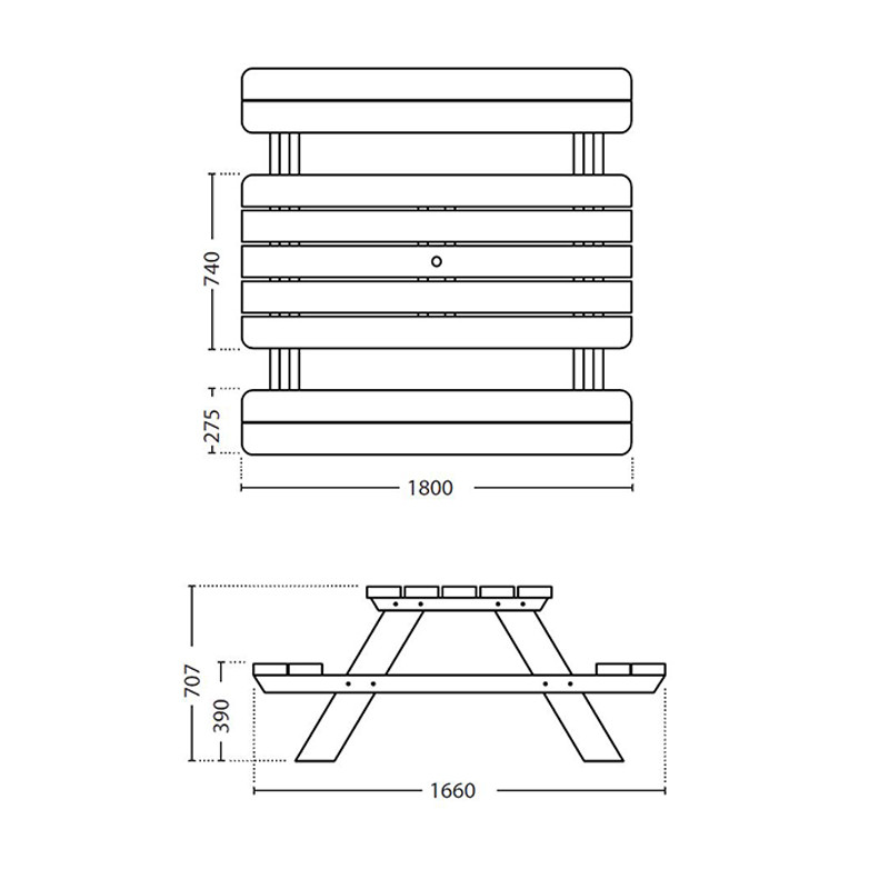 Matisse Picnic Table 180x165x70cm - Forest-Style Matisse Picnic Table 180x165x70cm - Forest-Style