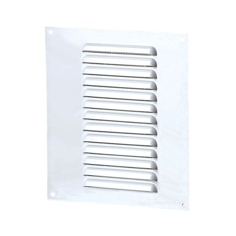 VENTILATION RECT 150X210MM WHITE ALUMINIUM + SCREEN