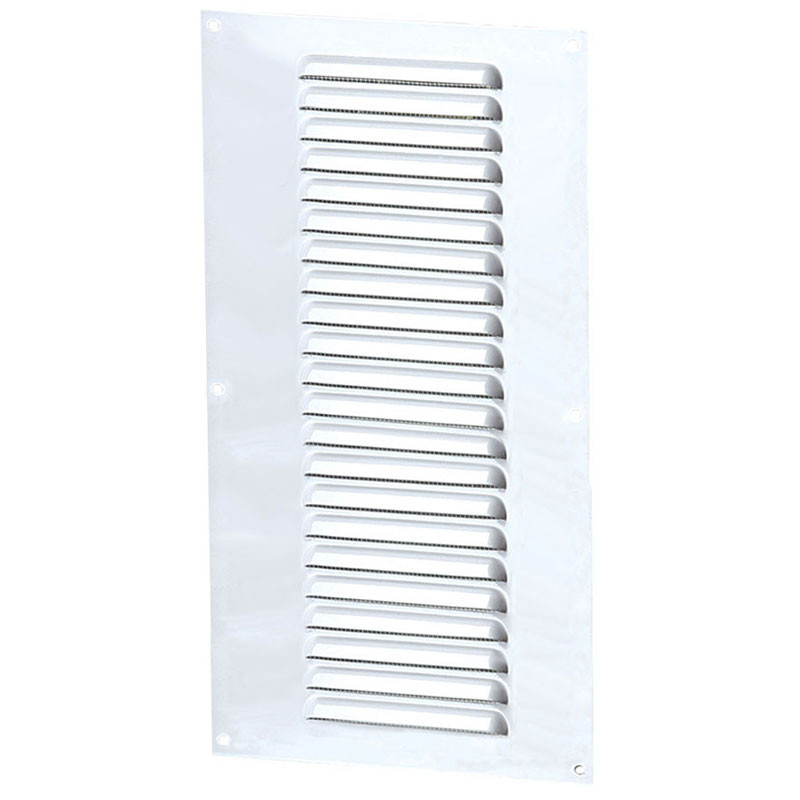 AERATION RECT 150X350MM ALUMINIUM BLANC + ECRAN