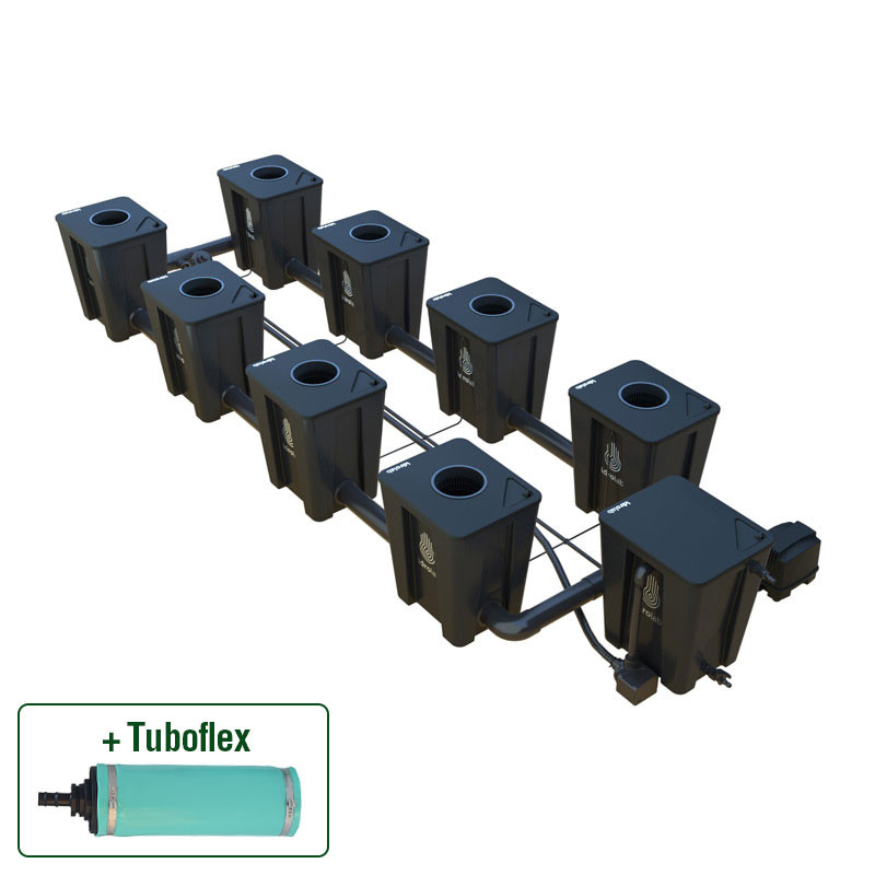 RDWC SYSTEEM 2 RIJEN GROOT 8+1 MET TUBOFLEX DIFFUSER
