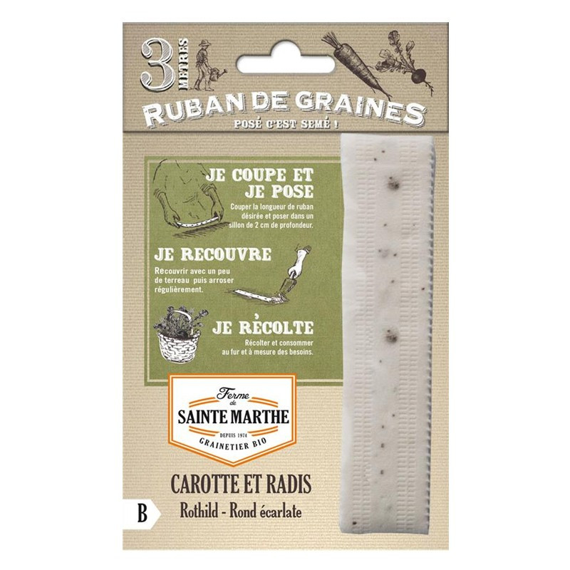 CINTA DE 150 SEMILLAS DE ZANAHORIA Y RÁBANO ROTHILD. RONDA ESCARLATA 0,68 g CINTA DE 150 SEMILLAS DE ZANAHORIA Y RÁBANO ROTHILD. RONDA ESCARLATA 0,68 g