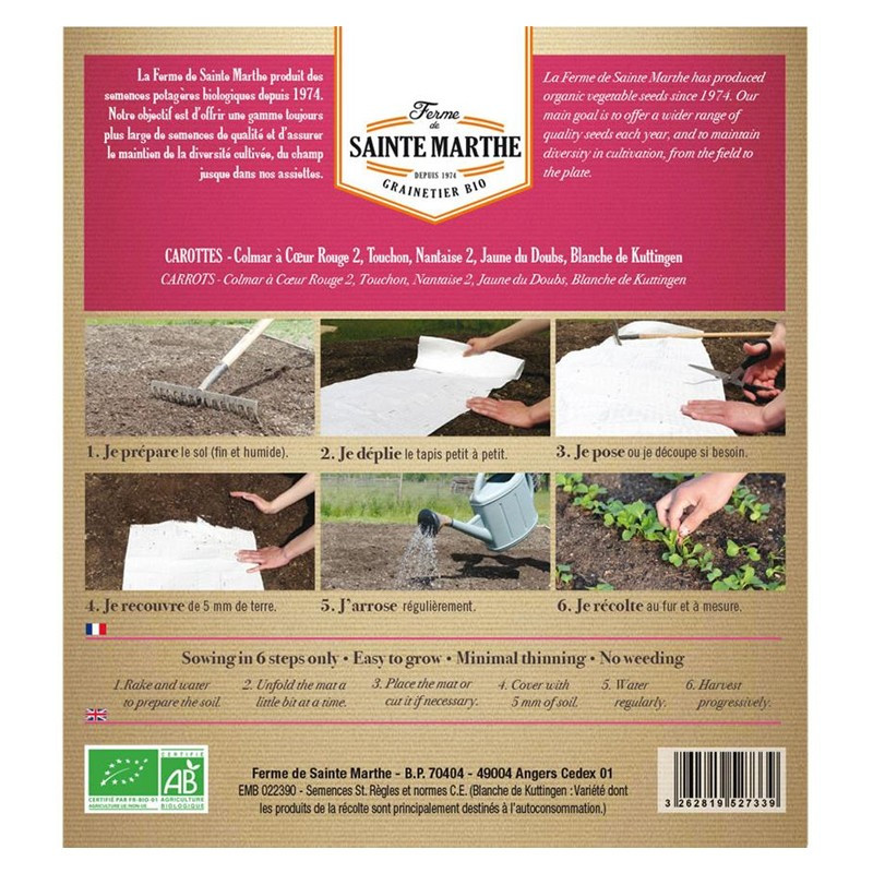 Carote in mix a 5 file - La ferme Sainte Marthe Carote in mix a 5 file - La ferme Sainte Marthe