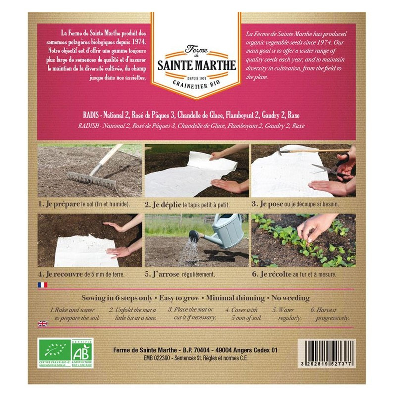 MAT 300 SEMILLAS de RÁBANO 6 FILAS DE 6 VARIEDADES, 2.68 g MAT 300 SEMILLAS de RÁBANO 6 FILAS DE 6 VARIEDADES, 2.68 g