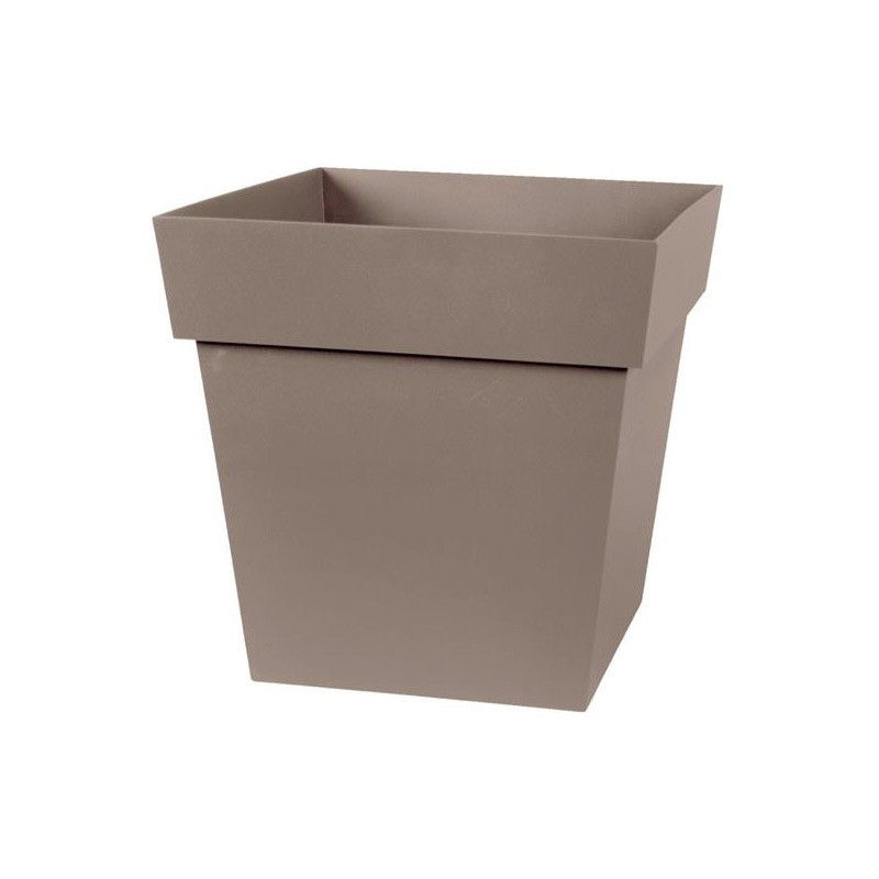 13648 BR.T TUSCAN VIERKANTE POT 50CM TAUPE 49.5X49.5X52.5 87L