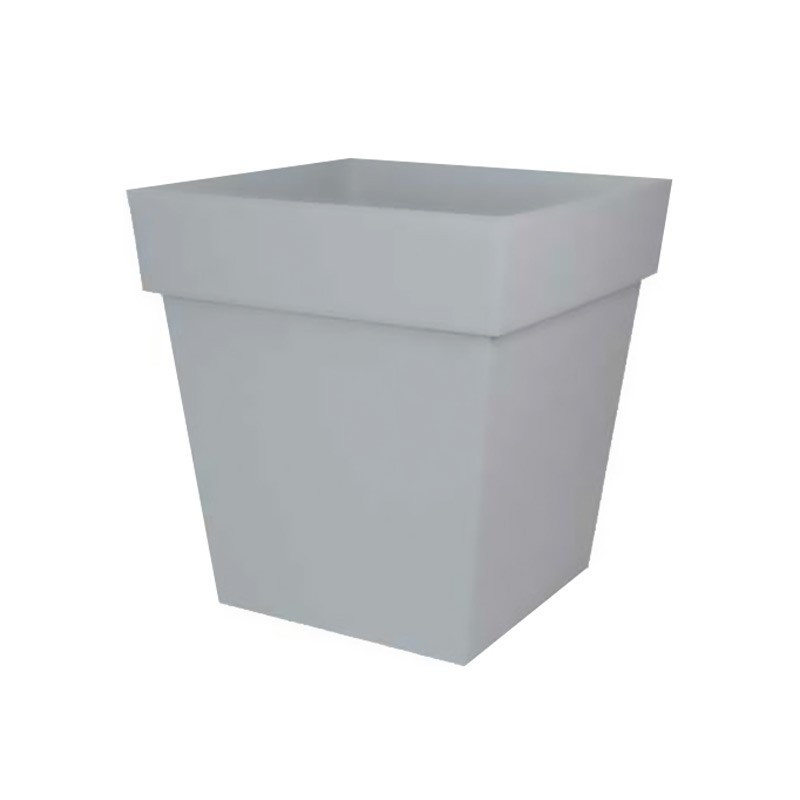 13648 G.BT TUSCAN SQUARE POT 50CM GREY CONCRETE 49.5X49.5X52X52.5 87L