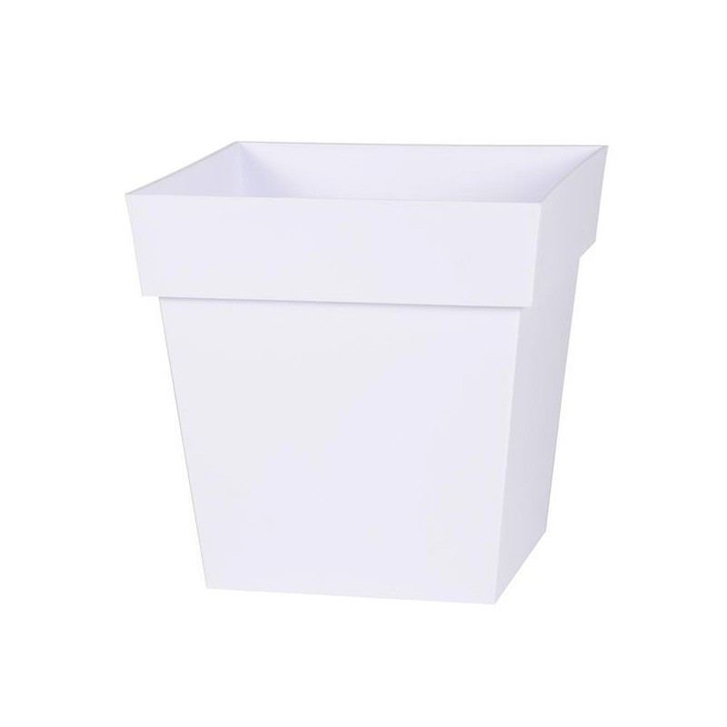 13648 BL SX3 MACETA CUADRADA TOSCANA 50CM BLANCO 49,5X49,5X52X52,5 87L
