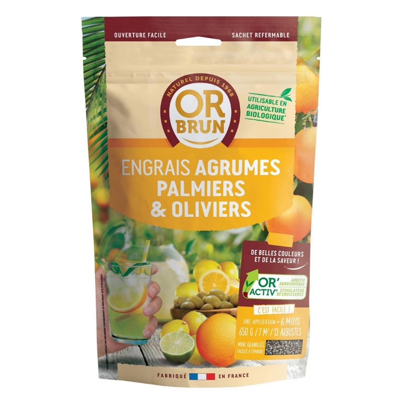 Meststof voor Citrus-, Palm- en Olijfbomen 650g -.. Or Brun