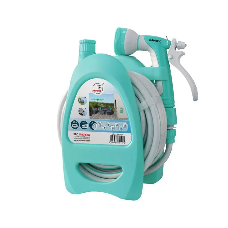 MINI REEL PORTABLE OR WALL MOUNTED 10M D.10MM TURQUOISE MD19