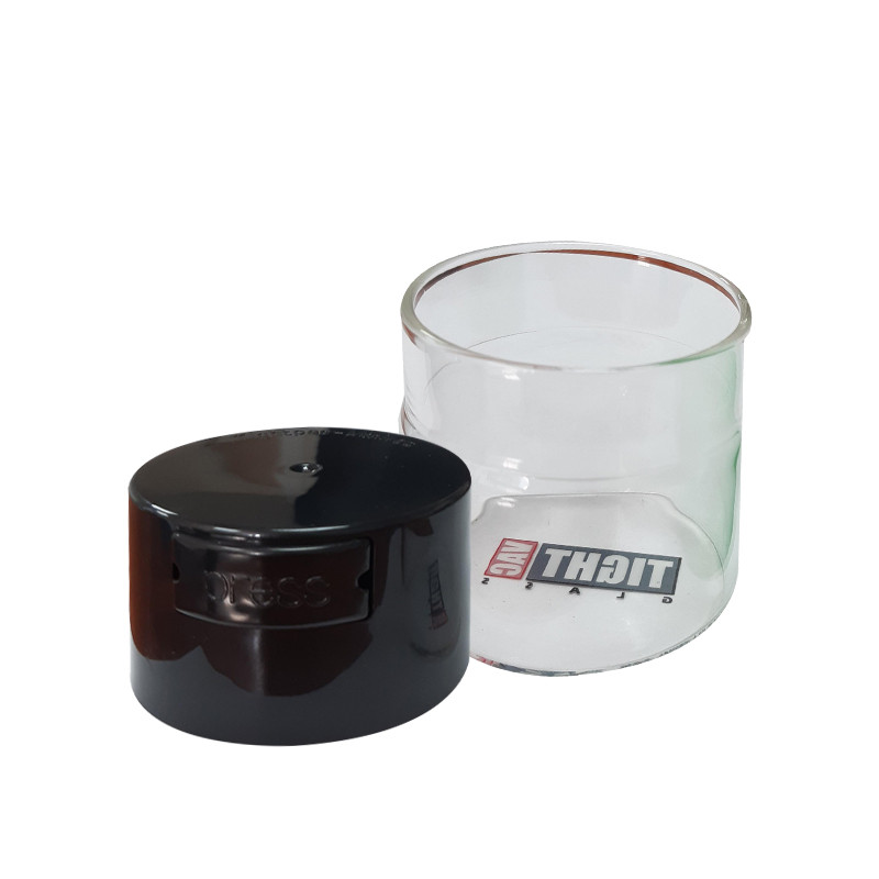 TIGHTPAC GLASSVAC 0.12L TRANSLUCENT - BLACK CAP