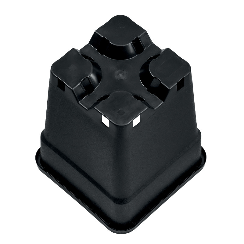 Vierkante plastic pot - Zwart - 3.5L - Platinium