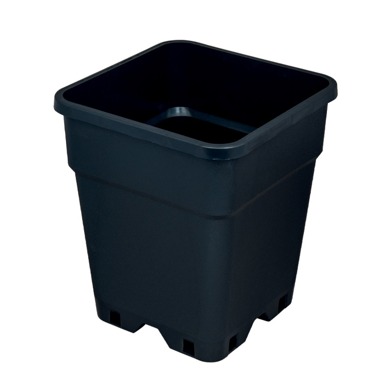 Pot carré en plastique - Noir - 5L - Platinium