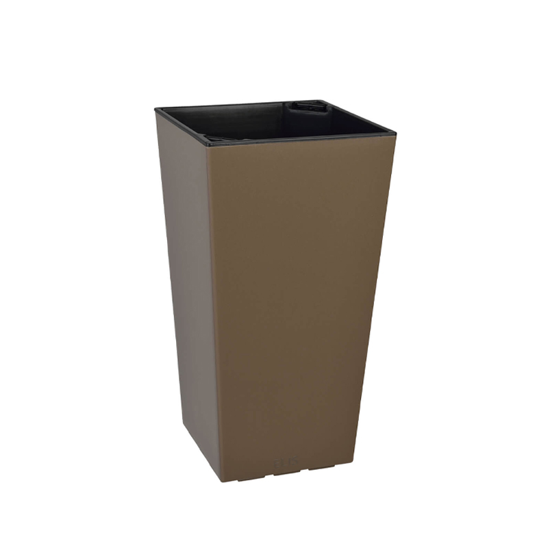 Pot de fleurs - Elise - Taupe brillant - 15cm - Gardenico