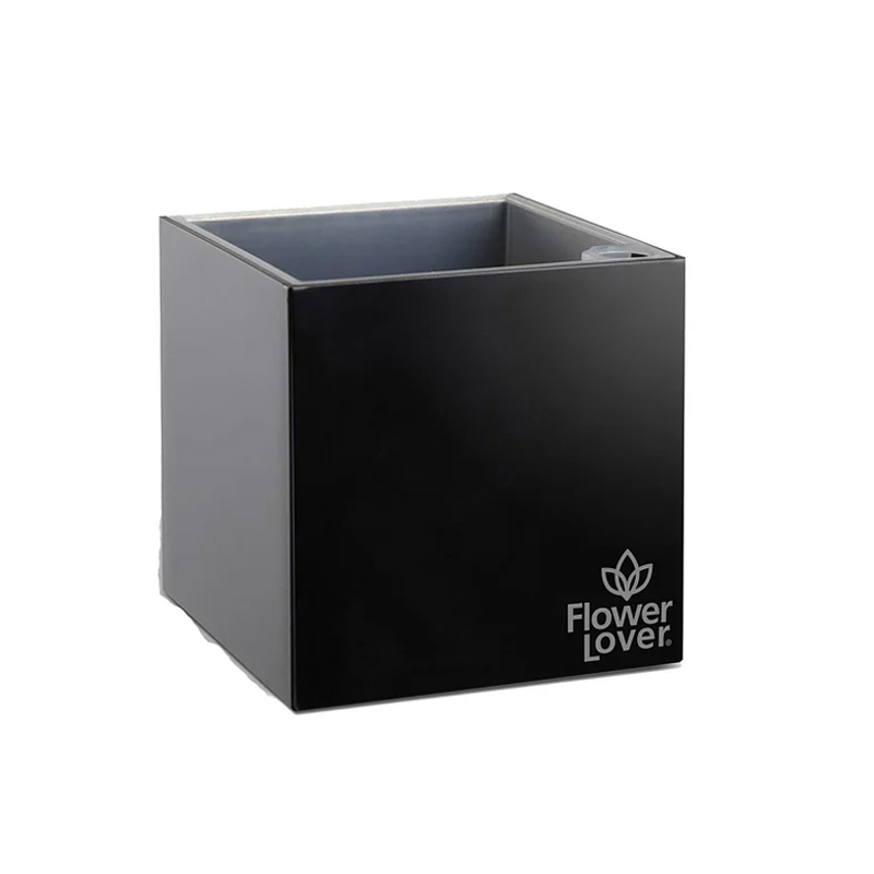 Pot de fleurs - Cubico - Noir brillant - 9x9x9cm - Flower Lover