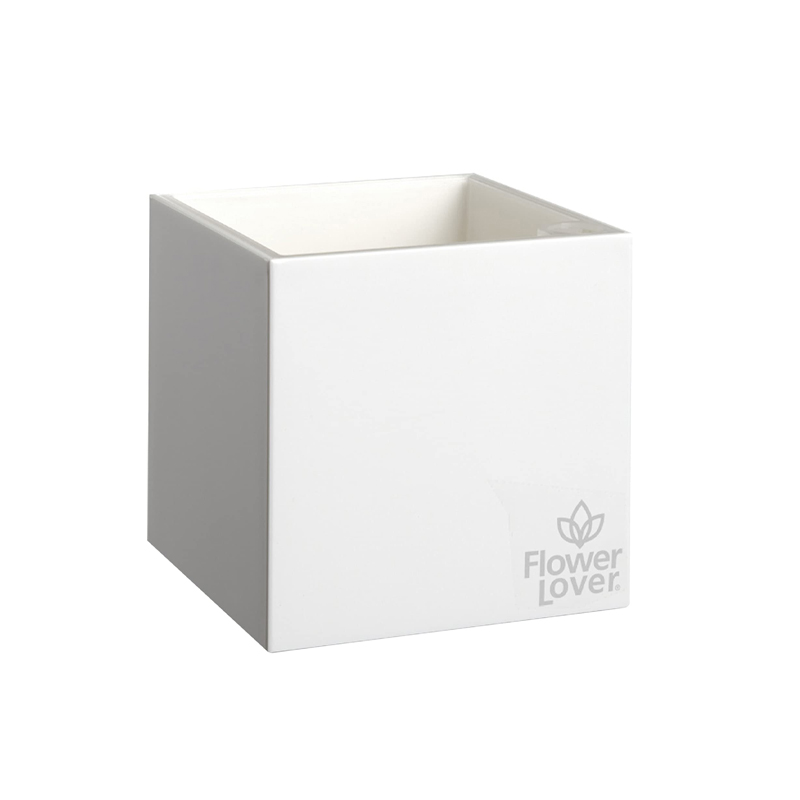 Flower Pot - Cubico - Crystal White - 9x9x9cm - Flower Lover
