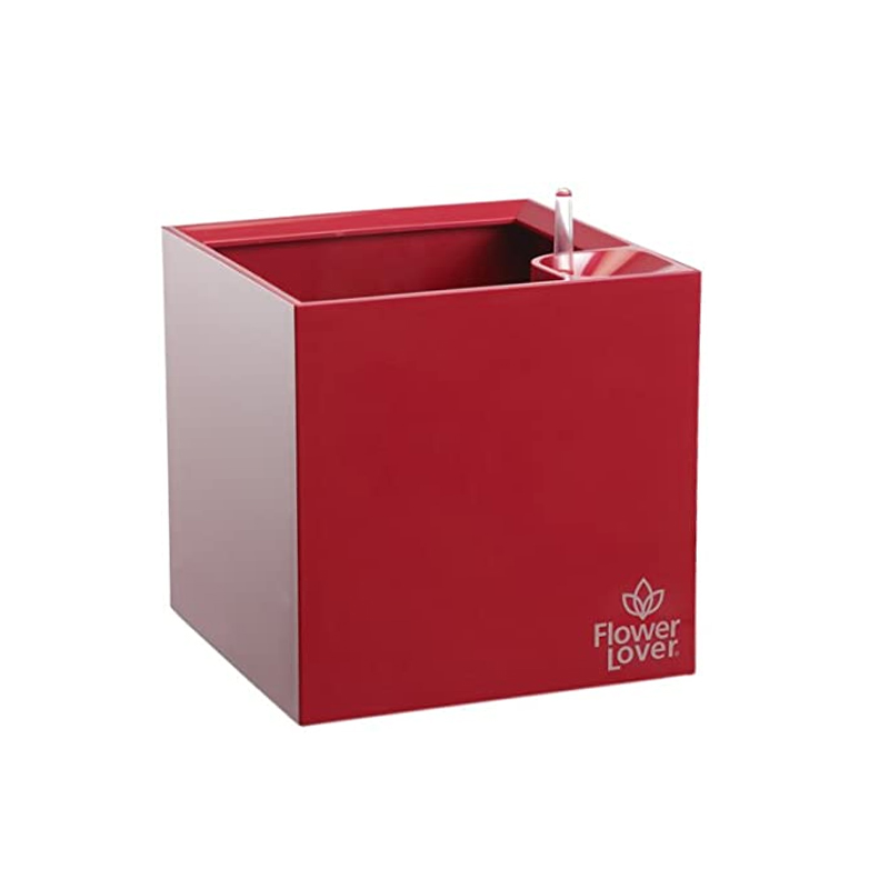 Pot de fleurs - Cubico - Rouge élégant - 9x9x9cm - Flower Lover