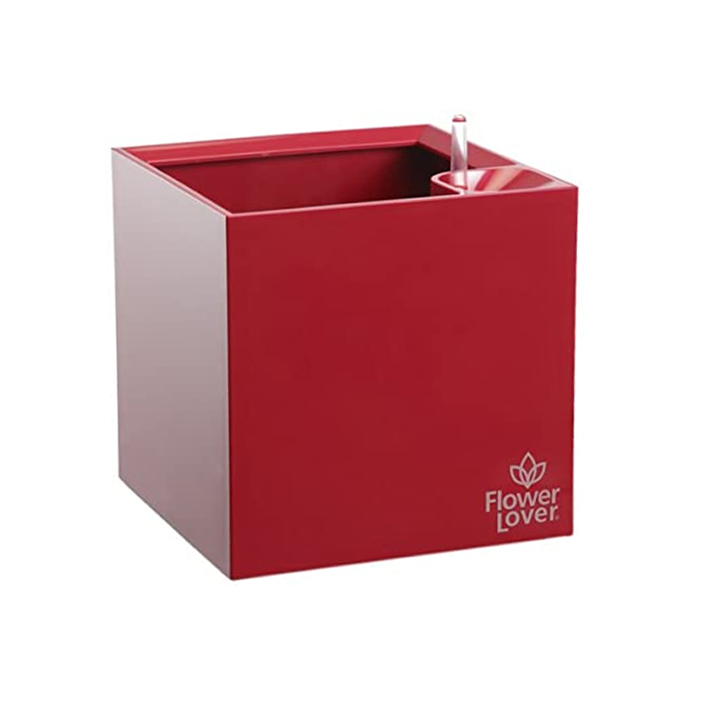 Pot de fleurs - Cubico - Rouge élégant - 14x14x14cm - Flower Lover