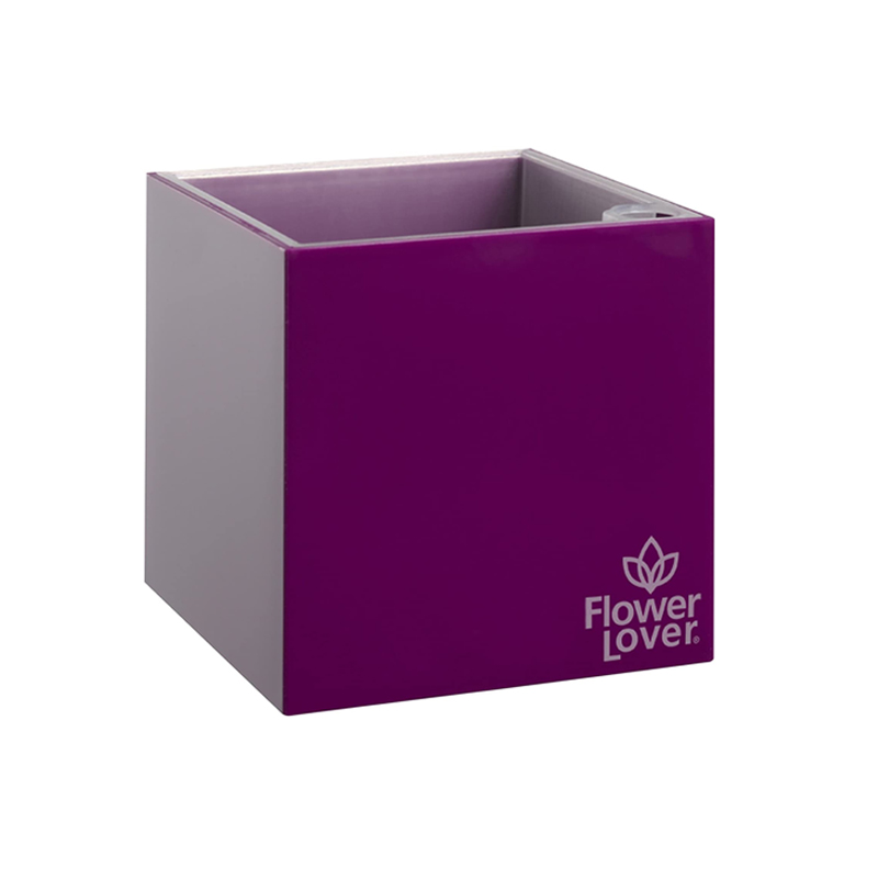 Flower pot - Cubico - Purple - 14x14x14cm - Flower Lover