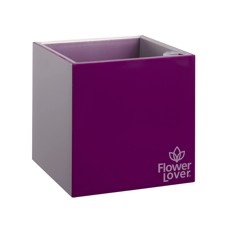 Vaso da fiori - Cubico - Viola - 21x21x21cm - Amante dei fiori