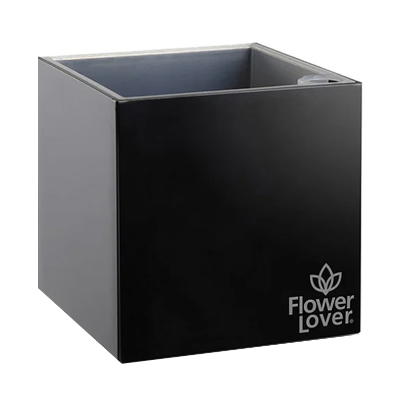 Pot de fleurs - Cubico - Noir brillant - 27x27x27cm - Flower Lover