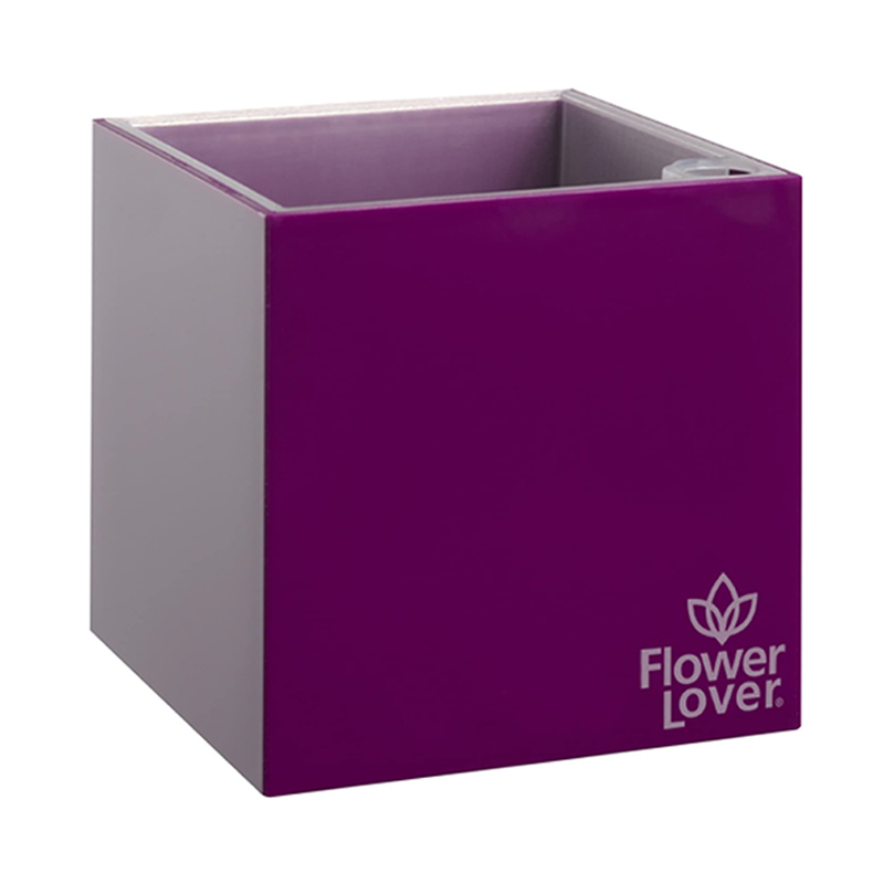 Vaso da fiori - Cubico - Viola - 27x27x27cm - Amante dei fiori