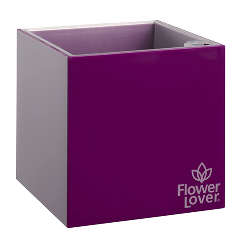 Vaso da fiori - Cubico - Viola - 33x33x33cm - Amante dei fiori