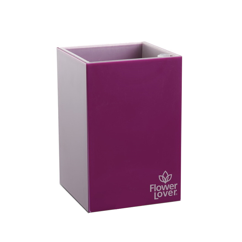 Vaso da fiori - Cubico - Viola - 9x9x13,5 cm - Amante dei fiori