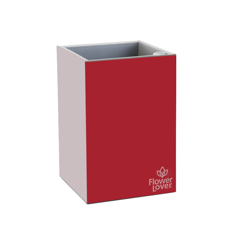 Pot de fleurs - Cubico - Rouge élégant - 9x9x13.5cm - Flower Lover