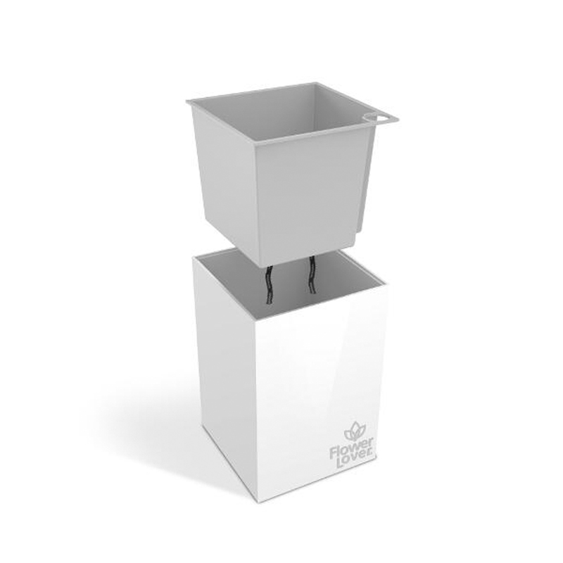 Pot de fleurs - Cubico - Blanc cristal - 9x9x13.5cm - Flower Lover Pot de fleurs - Cubico - Blanc cristal - 9x9x13.5cm - Flower Lover