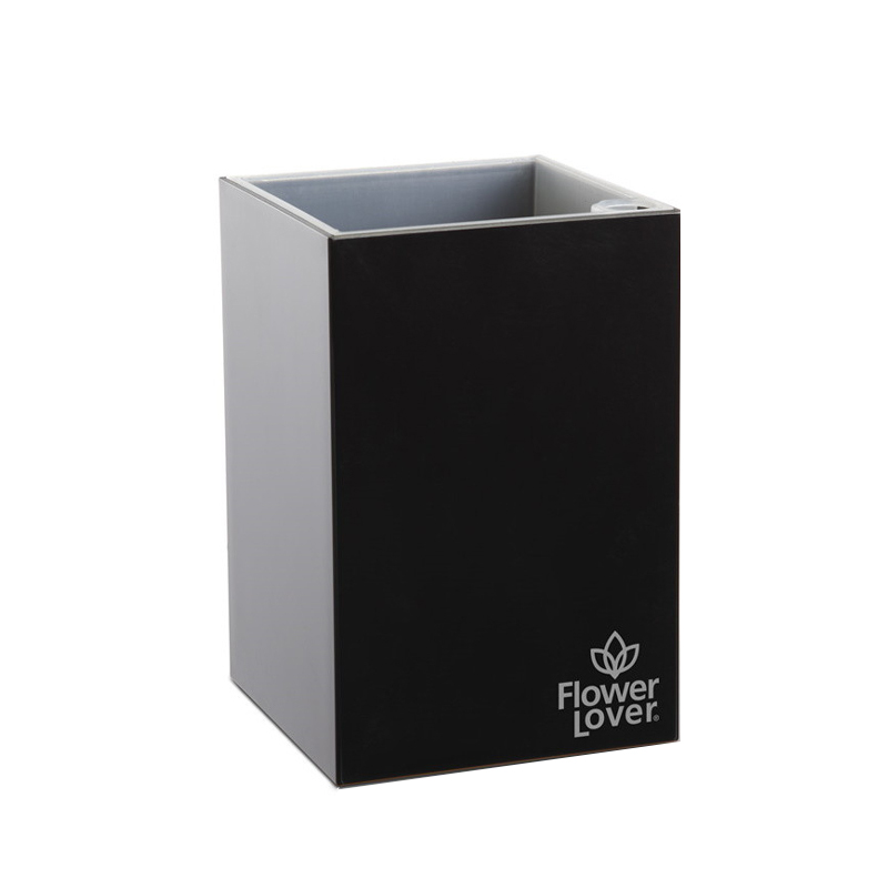 Pot de fleurs - Cubico - Noir brillant - 9x9x13.5cm - Flower Lover