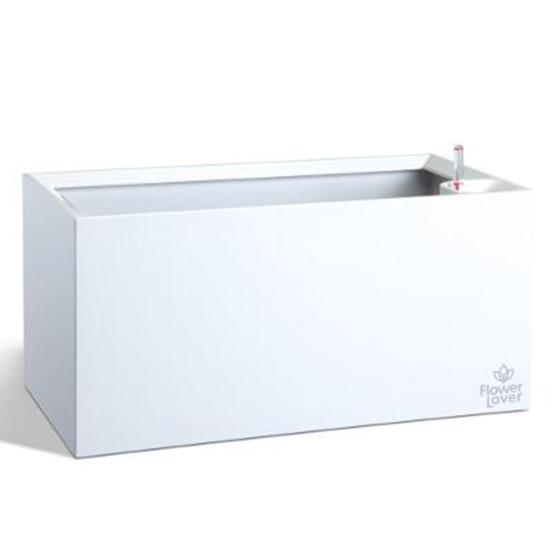 Vaso da fiori - Cubico - Bianco cristallo - 21x42x21cm - Amante dei fiori