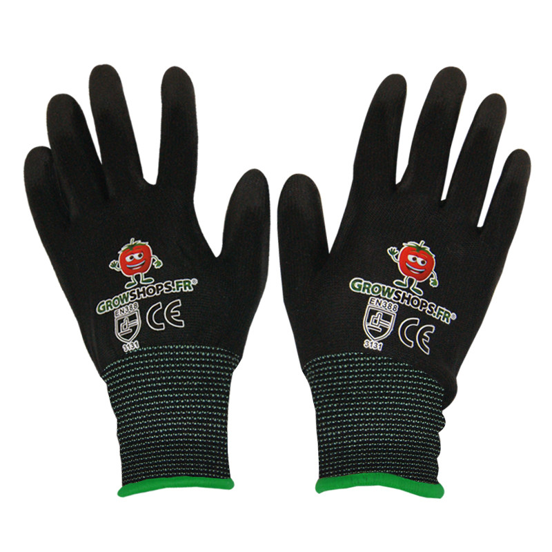 PAIRE DE GANTS GROWSHOPS L (LISERE VERT) - Cadeau