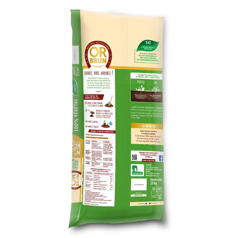 FERTILISANT 100% VEGETAL 15 kg V21