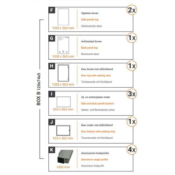 BONANZA 0,35 BOX B: 1140X670X60 componente