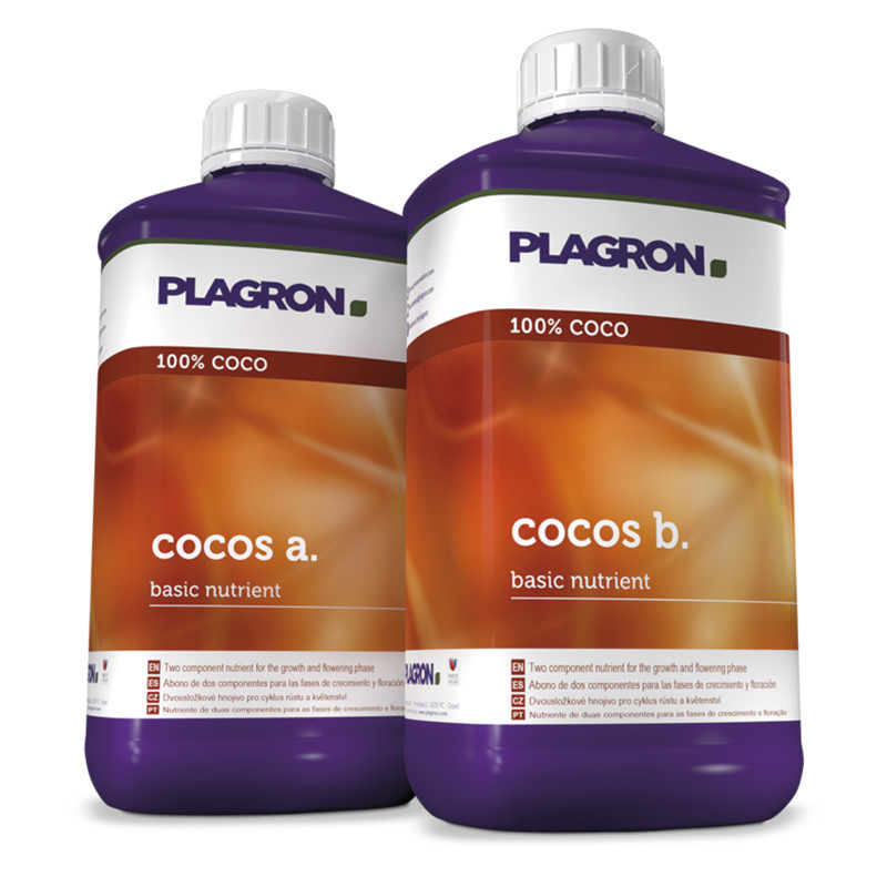 coco A+B meststof Plagron 1 L voor groei en bloei