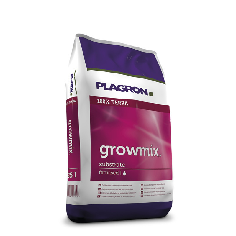 Biologische bodem Plagron Grow Mix 25 liter, kiem-, groei- en bloeigrond met perliet