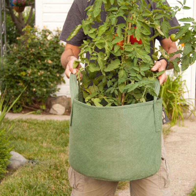 Textiel pot - 78L 50x40cm - Met handvatten - Bruin - Root Pouch 