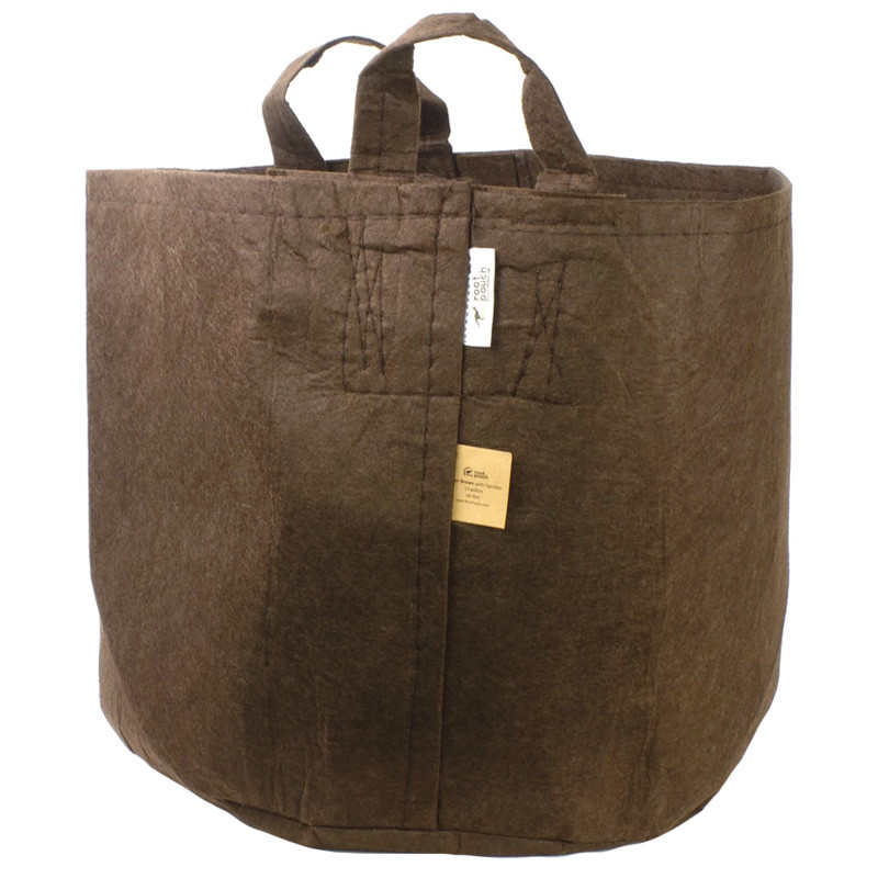 bote textil tejido de la Raíz de la Bolsa de 113L 61x42cm - Con asas - Marrón