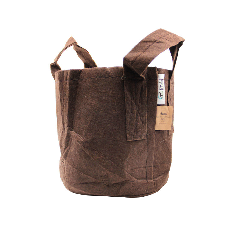 Textile fabric pot - 16L 28x26cm - With handles - Brown - Root Pouch