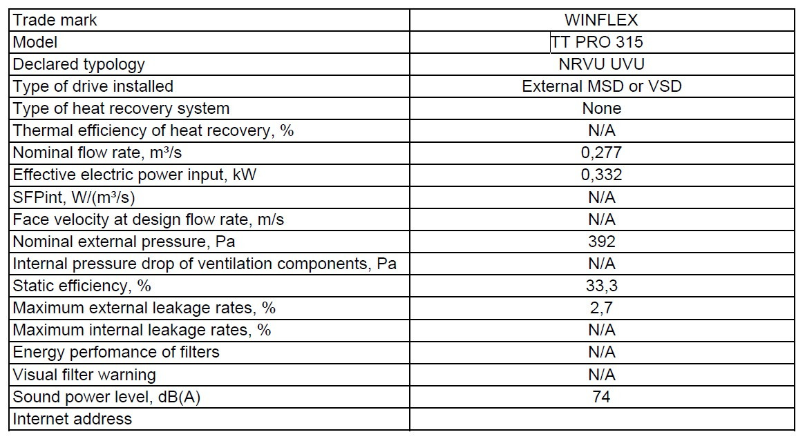 WINFLEX TT PRO 315M