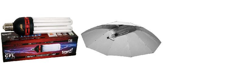 Kit de iluminación - Floración - Bombilla CFL 125W + Reflector parabólico