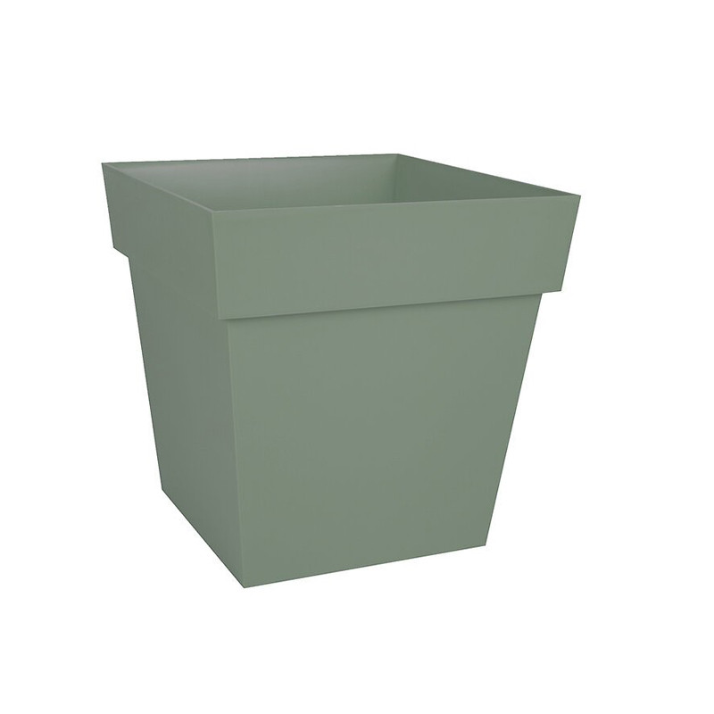 Pot carré Toscane Vert Laurier - 49.5x49.5x52.5 87L - EDA Plastiques