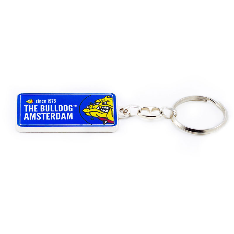 Blauwe metalen sleutelhanger - The Bulldog