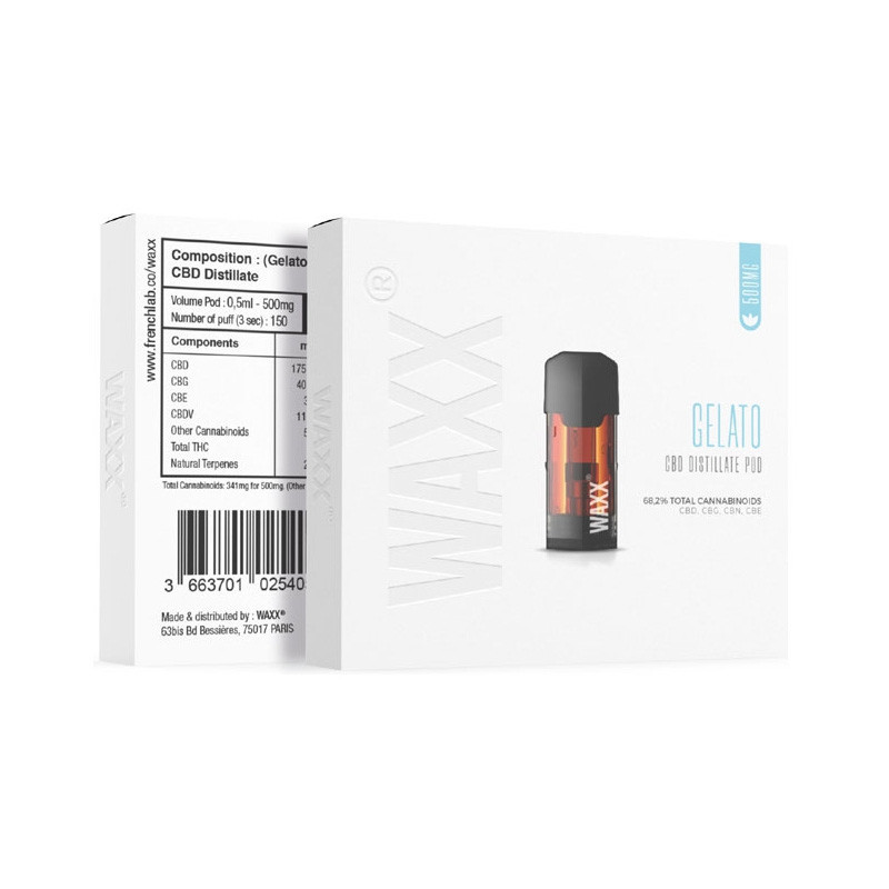 Navulling voor eenmalig gebruik Waxx Maxx CBD - Gelato - Waxx