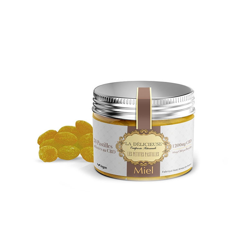 Boîtes de 30 pastilles CBD goût miel - La Délicieuse